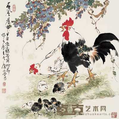 康宁 春风晨曲 立轴 68×68cm